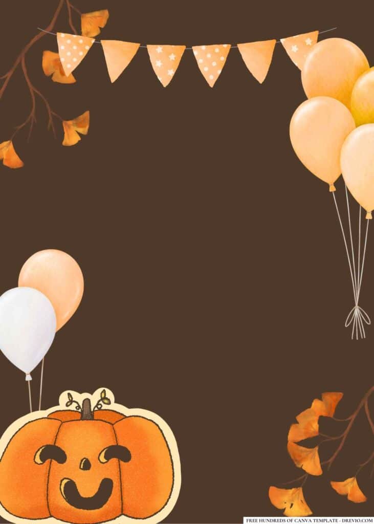 FREE Pumpkin Birthday Canva Templates 16