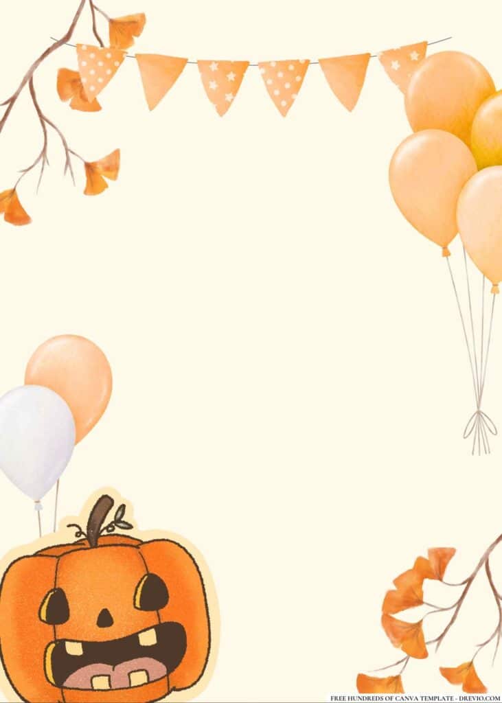 FREE Pumpkin Birthday Canva Templates 2