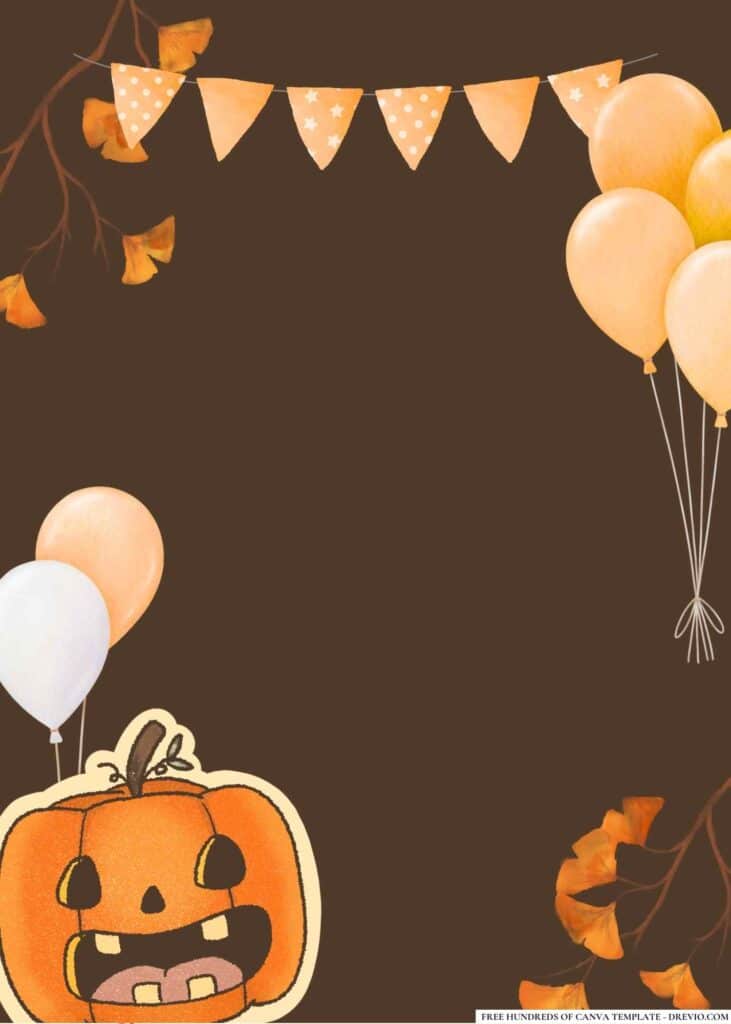 FREE Pumpkin Birthday Canva Templates 4