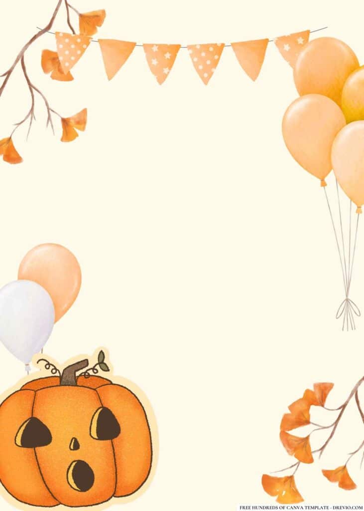 FREE Pumpkin Birthday Canva Templates 6