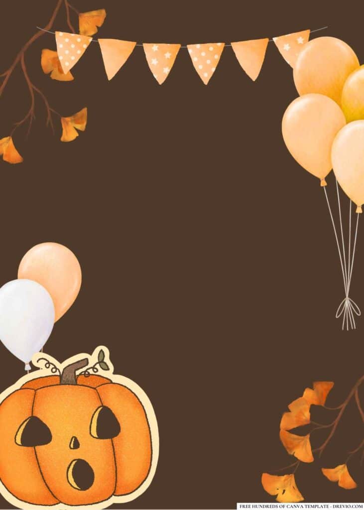 FREE Pumpkin Birthday Canva Templates 8