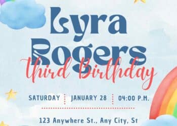 FREE Editable Rainbow Birthday Invitations