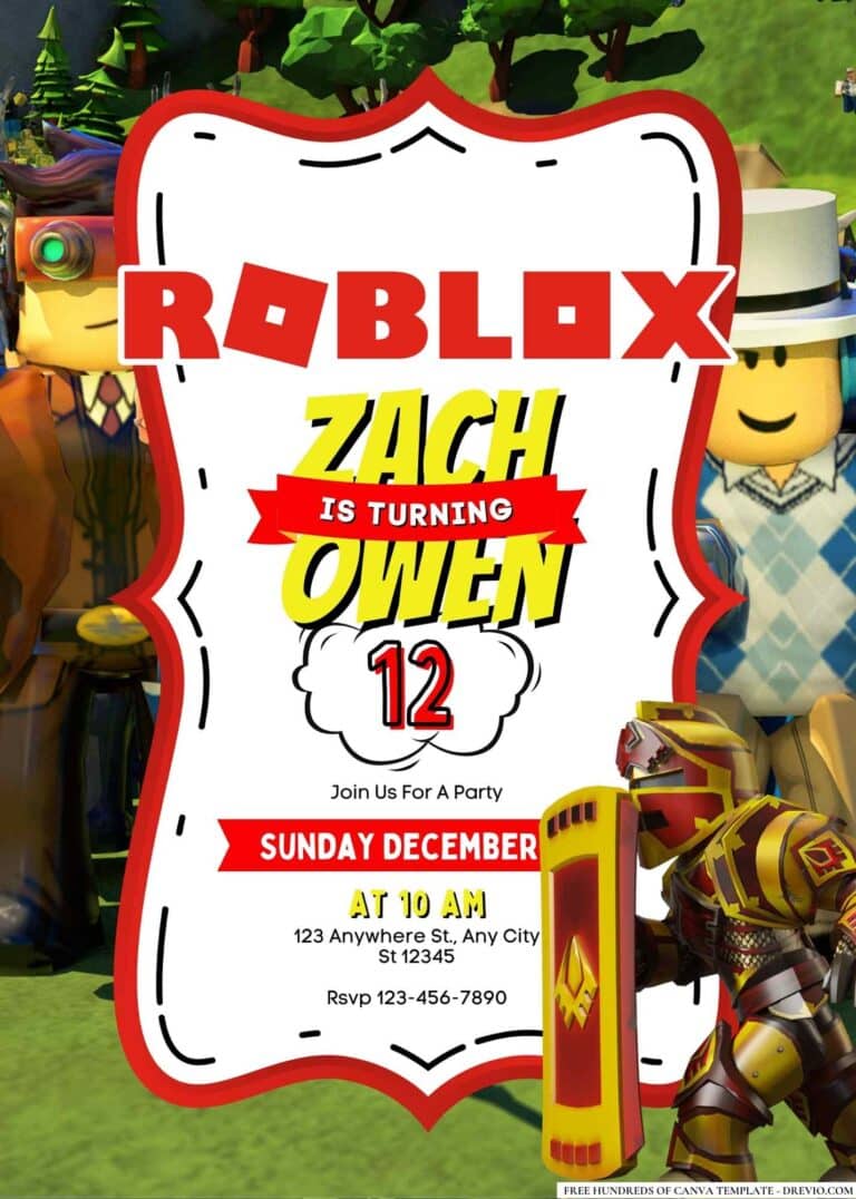 FREE Roblox Birthday Invitations
