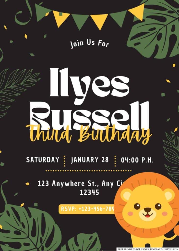 FREE Safari Birthday Invitations