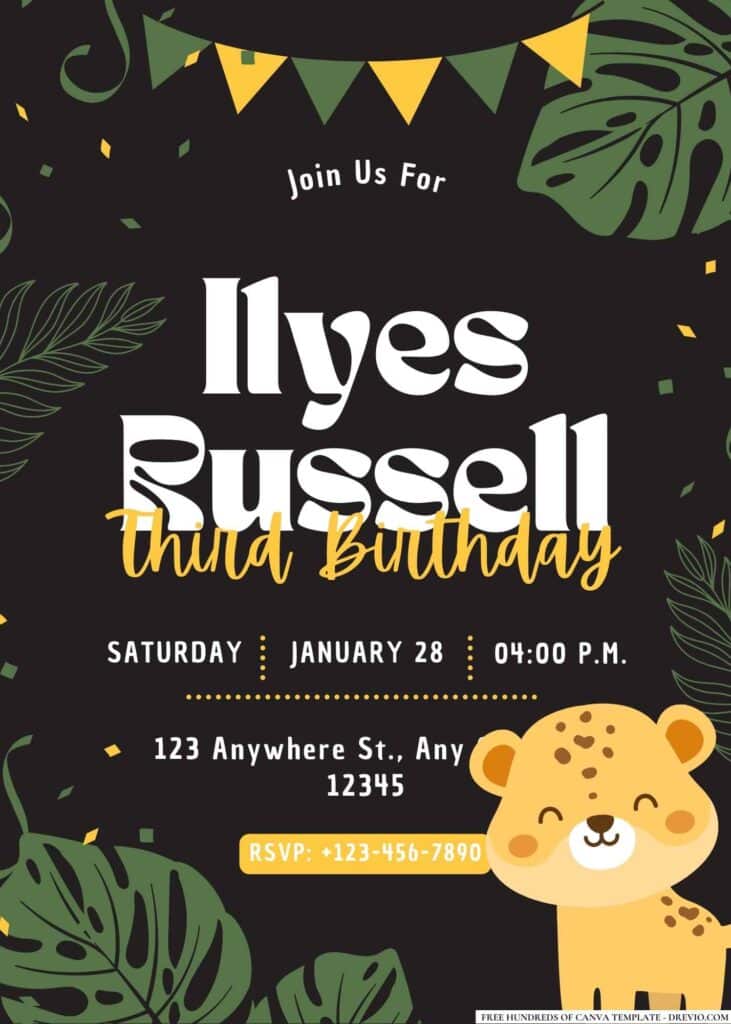 FREE Safari Birthday Invitations