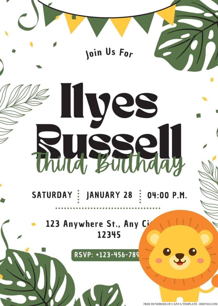 FREE Safari Birthday Invitations