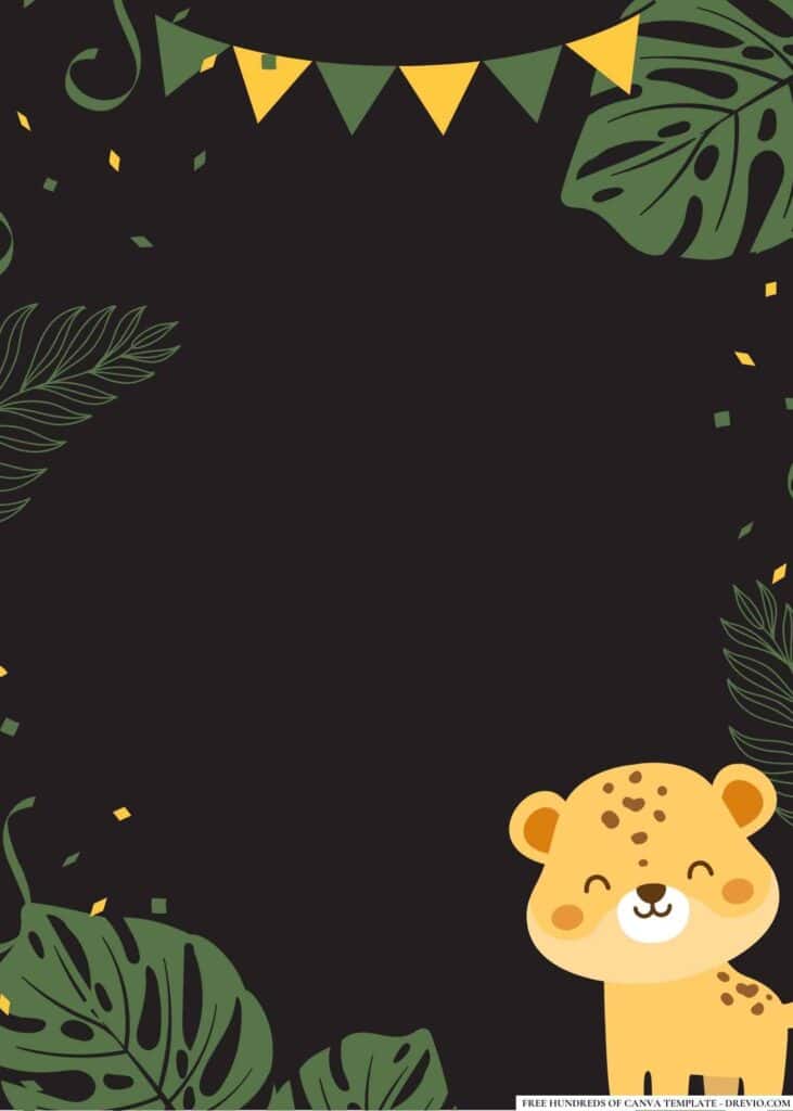 FREE Safari Birthday Canva Templates 8