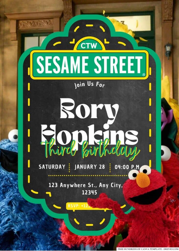 FREE Sesame Street Birthday Invitations