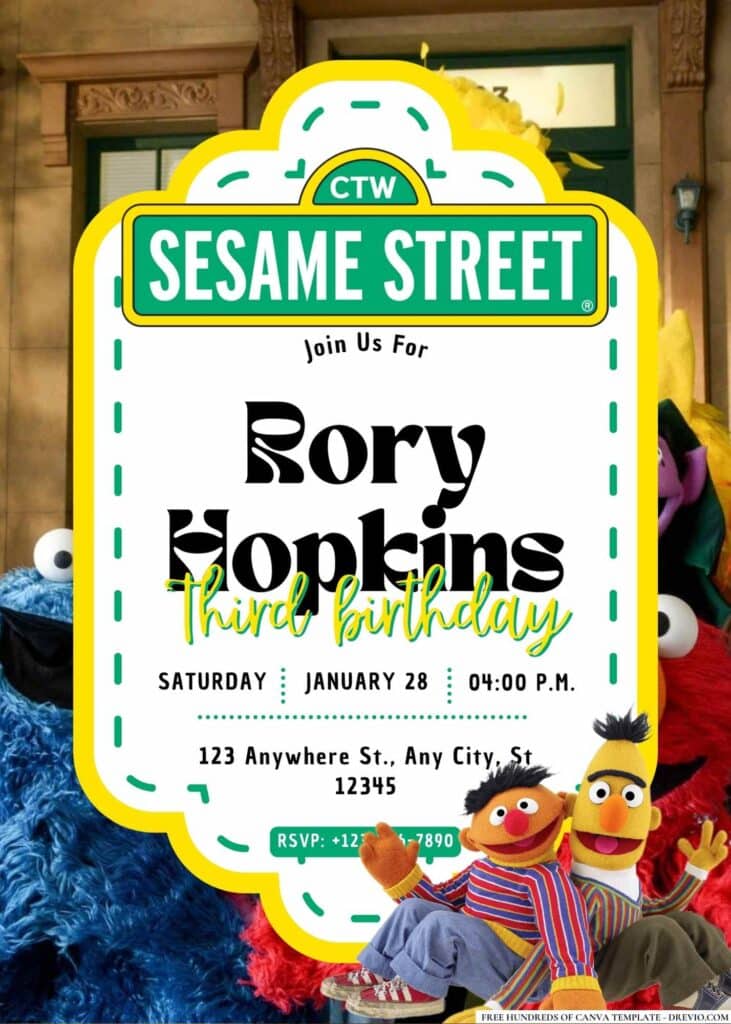 FREE Sesame Street Birthday Invitations