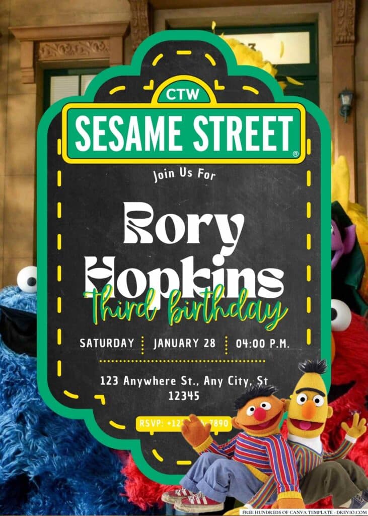 FREE Sesame Street Birthday Invitations