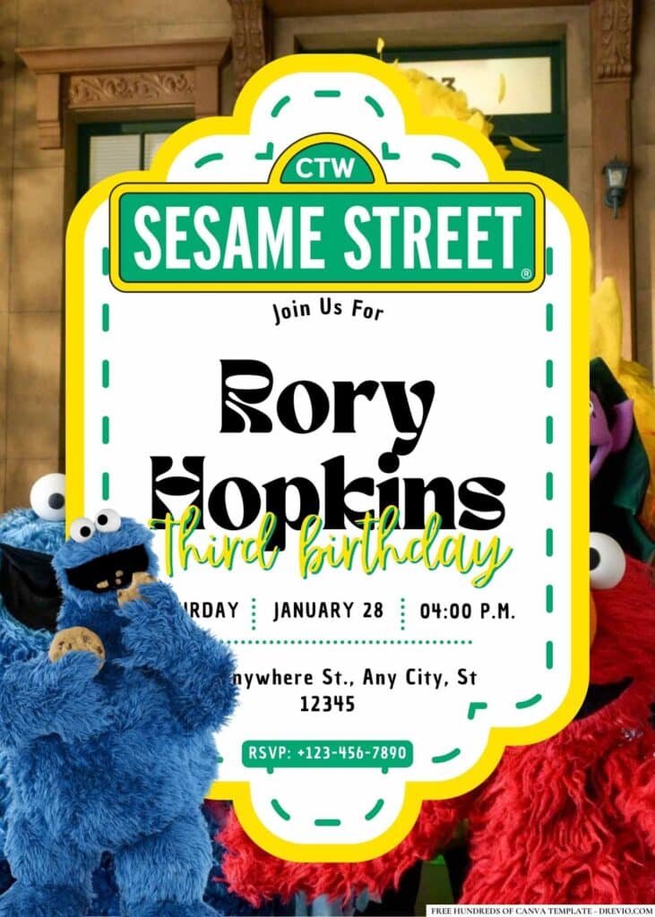 FREE Sesame Street Birthday Invitations