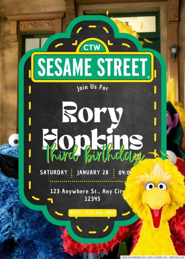 FREE Sesame Street Birthday Invitations