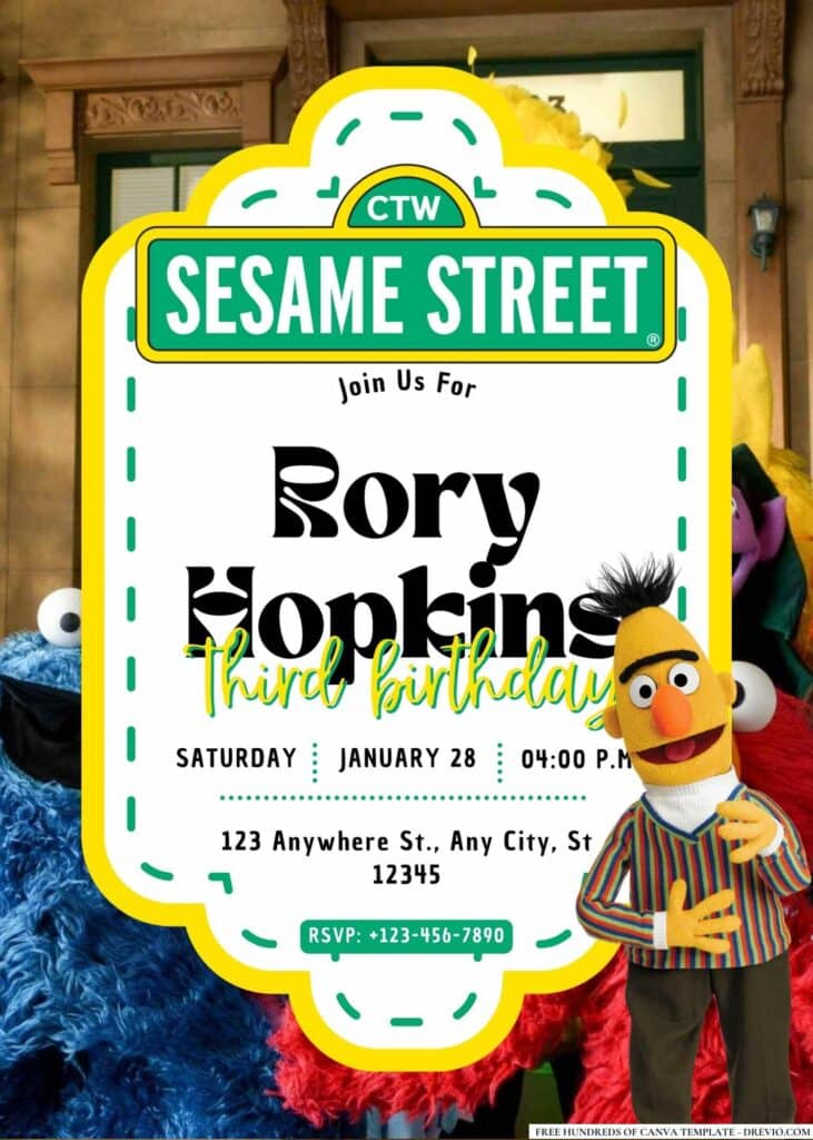 FREE Sesame Street Birthday Invitations