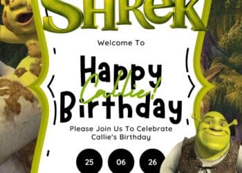 FREE Shrek Birthday Invitations