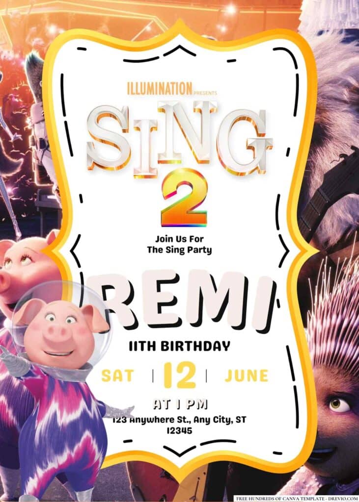 Free Sing 2 Birthday Invitations