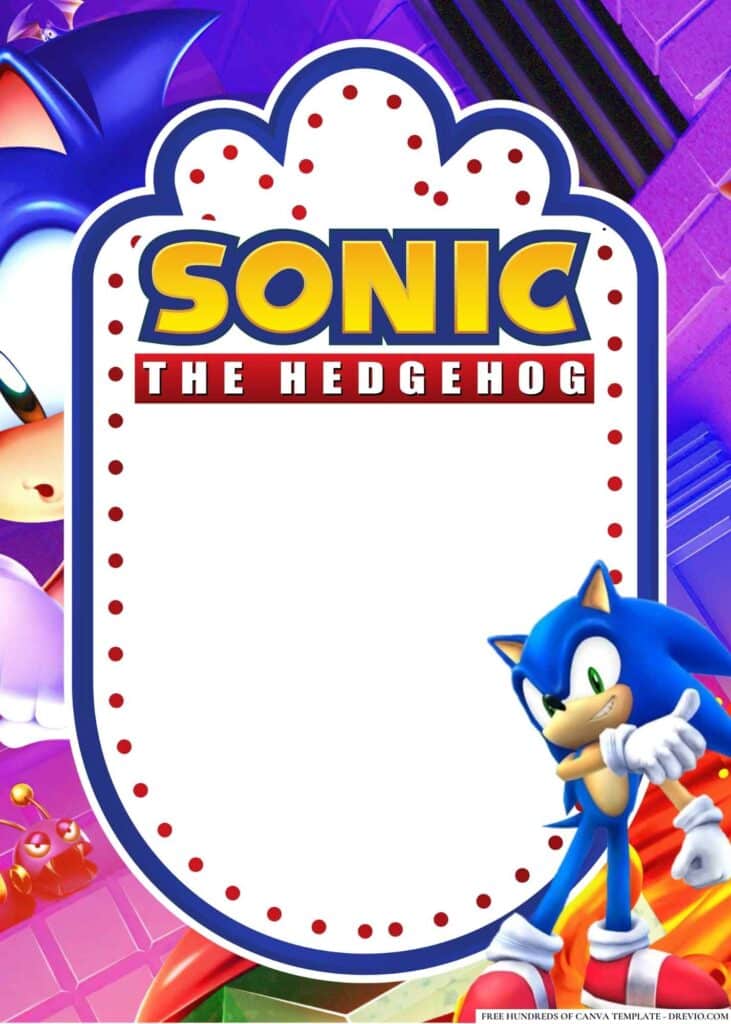 FREE Sonic Birthday Canva Templates 10