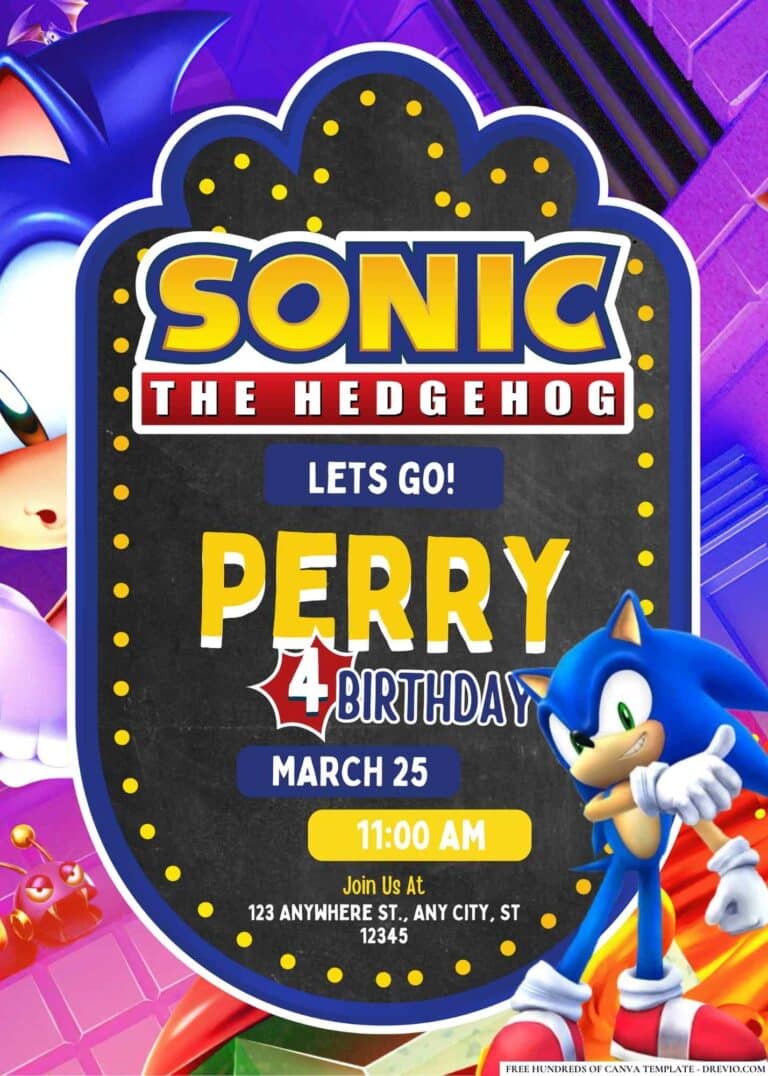 FREE Sonic Birthday Invitations