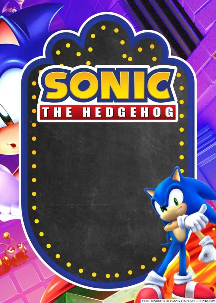 FREE Sonic Birthday Canva Templates 12