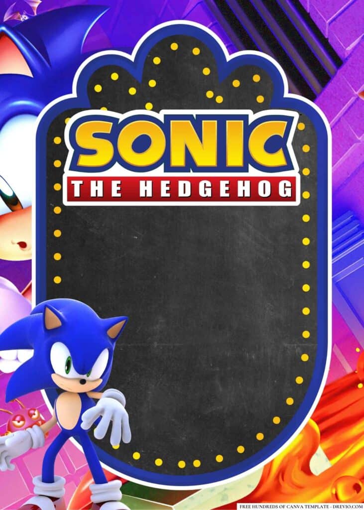 FREE Sonic Birthday Canva Templates 16