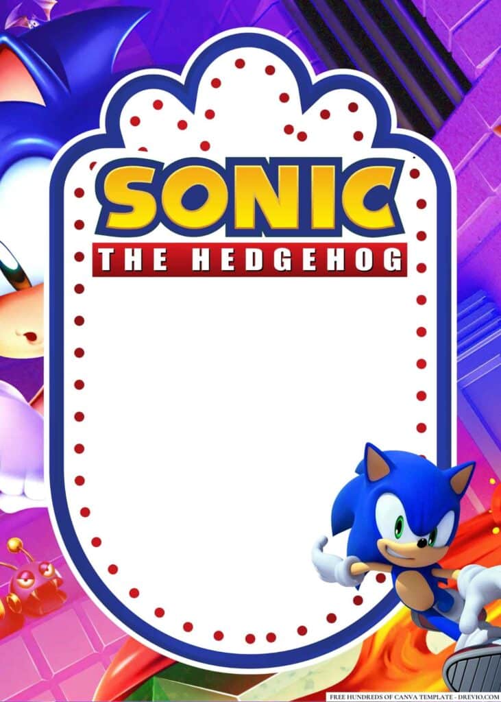 FREE Sonic Birthday Canva Templates 18