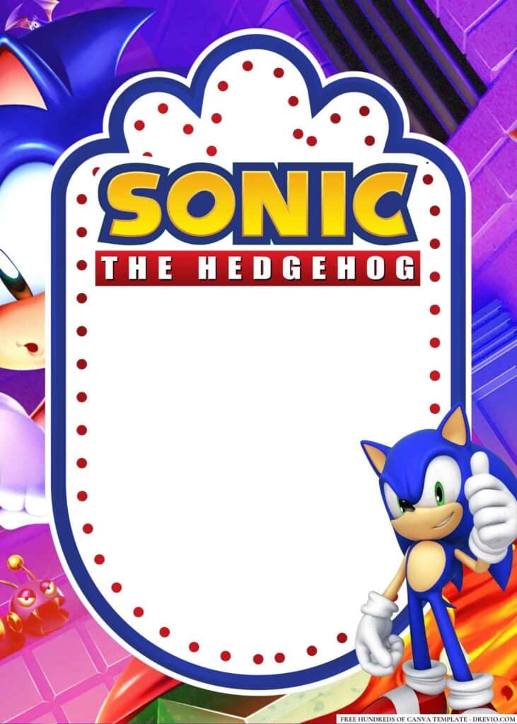 FREE Sonic Birthday Canva Templates 2