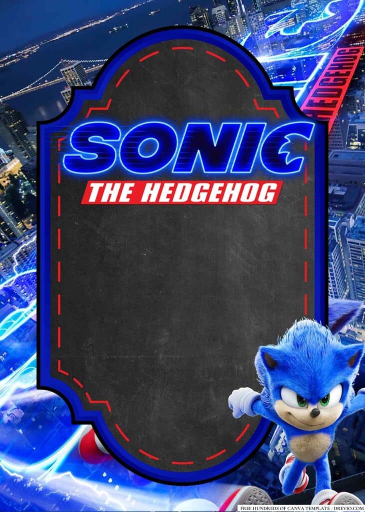 FREE Sonic Birthday Canva Templates 4 1