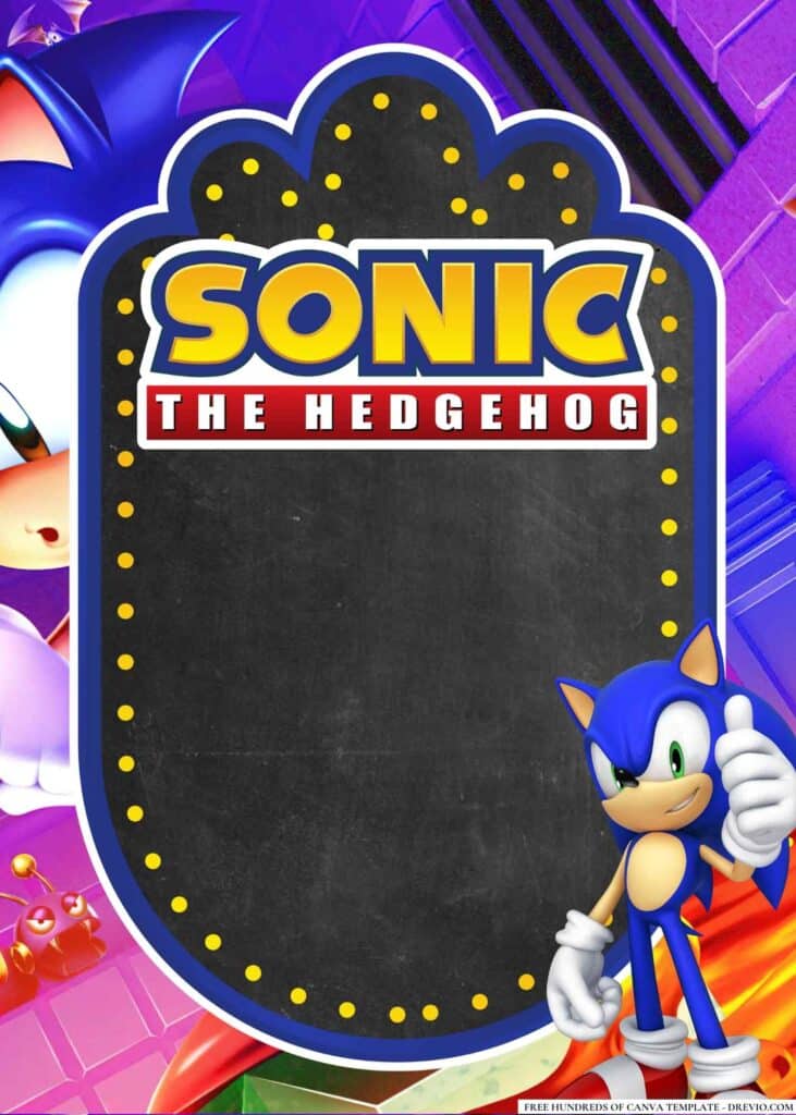 FREE Sonic Birthday Canva Templates 4