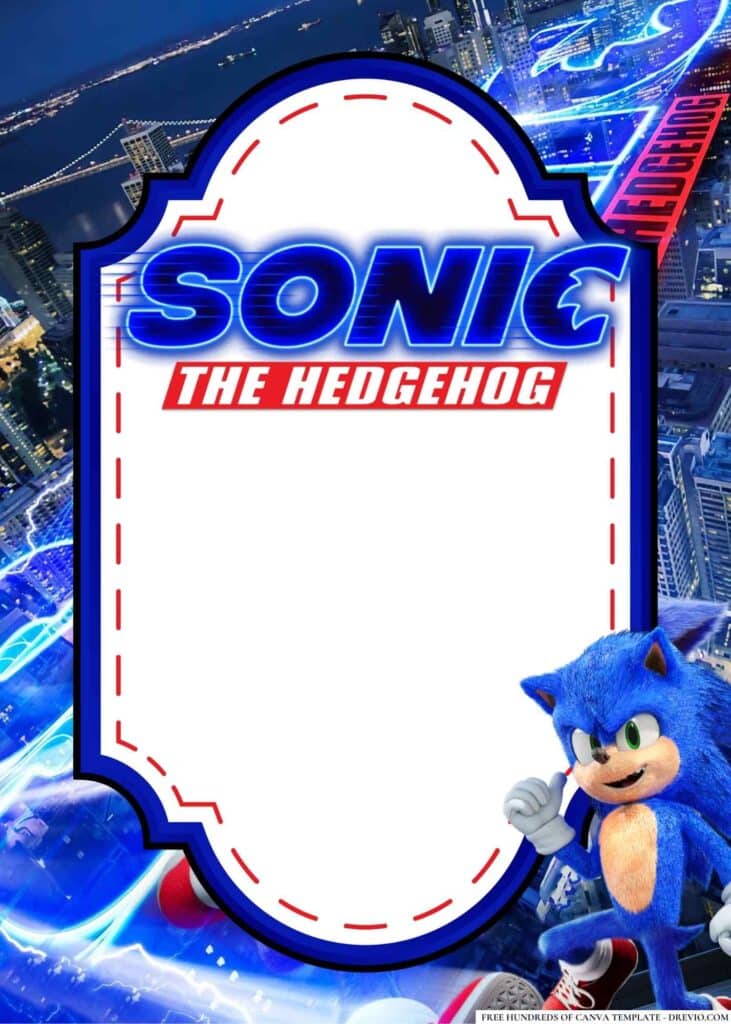 FREE Sonic Birthday Canva Templates 6 1