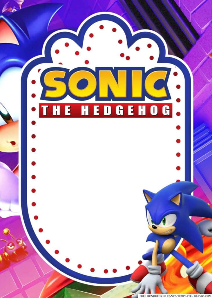 FREE Sonic Birthday Canva Templates 6