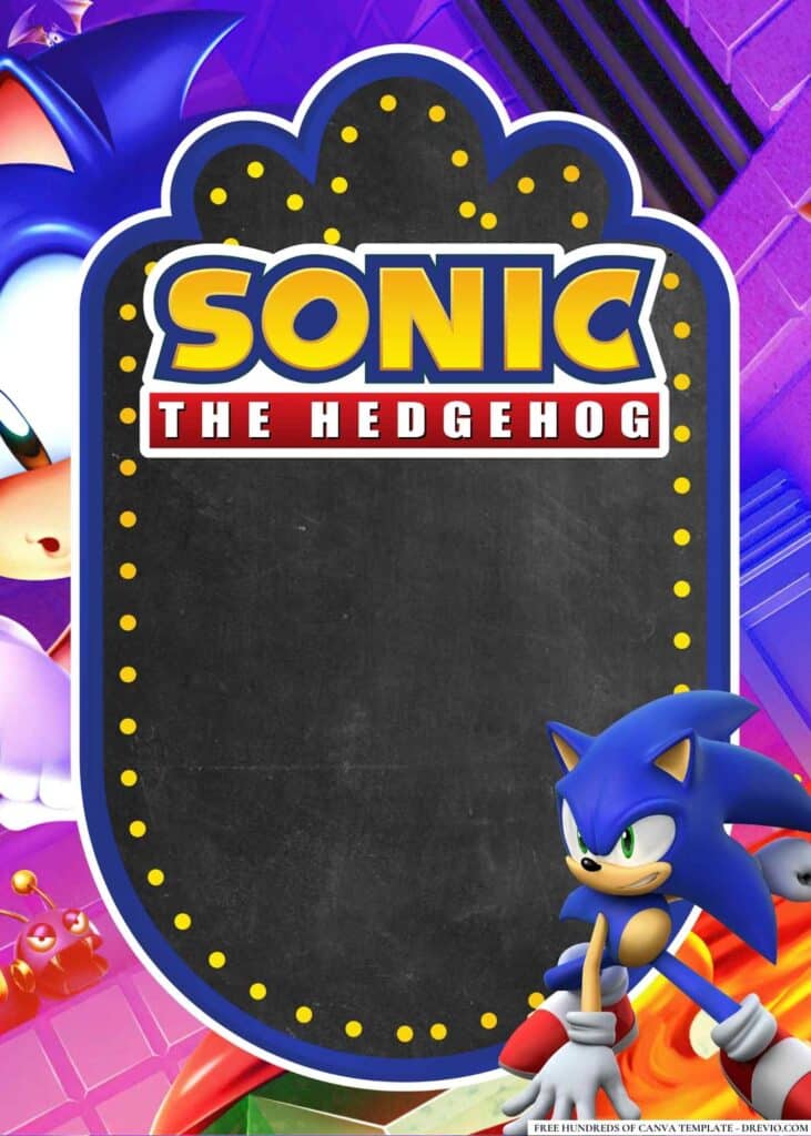 FREE Sonic Birthday Canva Templates 8