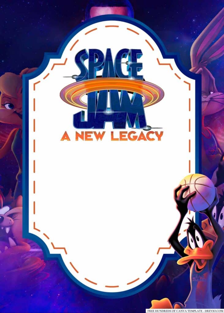 FREE Space Jam Birthday Canva Templates 2
