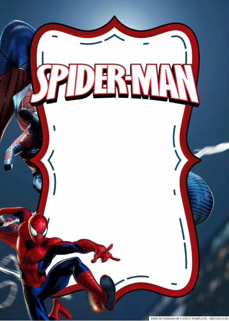FREE Spiderman Birthday Canva Templates 10