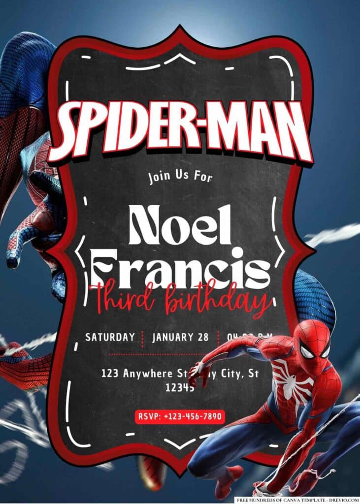 FREE Spiderman Birthday Invitations