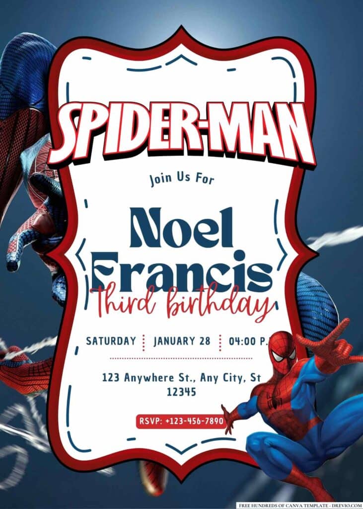 FREE Spiderman Birthday Invitations
