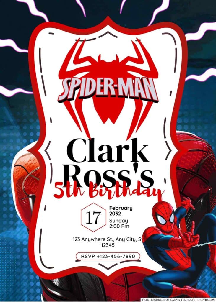 FREE Spiderman Birthday Invitations