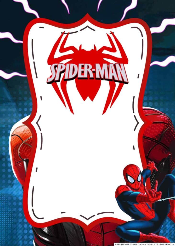 FREE Spiderman Birthday Canva Templates 6 1
