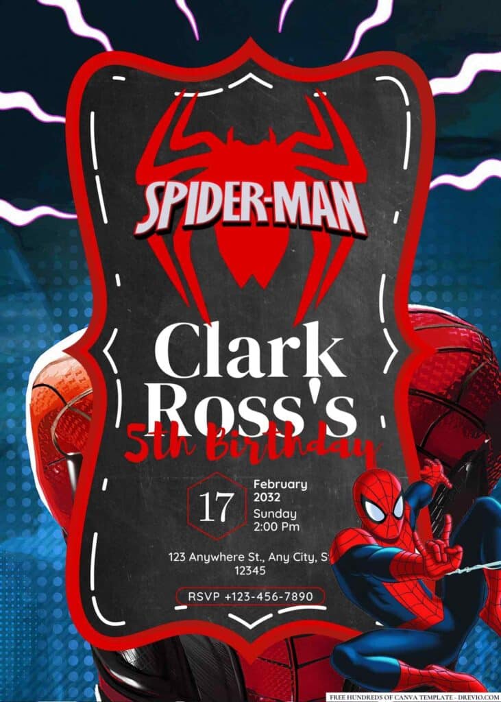 FREE Spiderman Birthday Invitations
