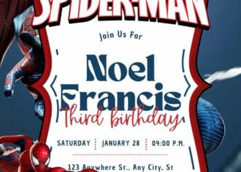 FREE Spiderman Birthday Invitations