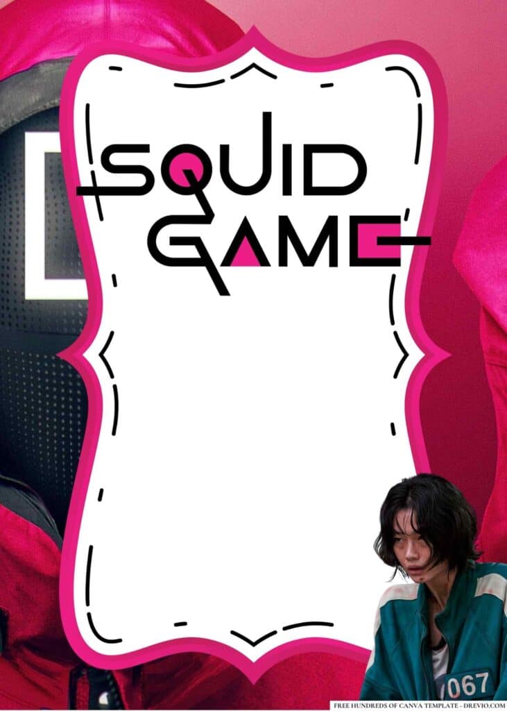 FREE Squid Game Birthday Canva Templates 10