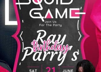 FREE Squid Game Birthday Invitations