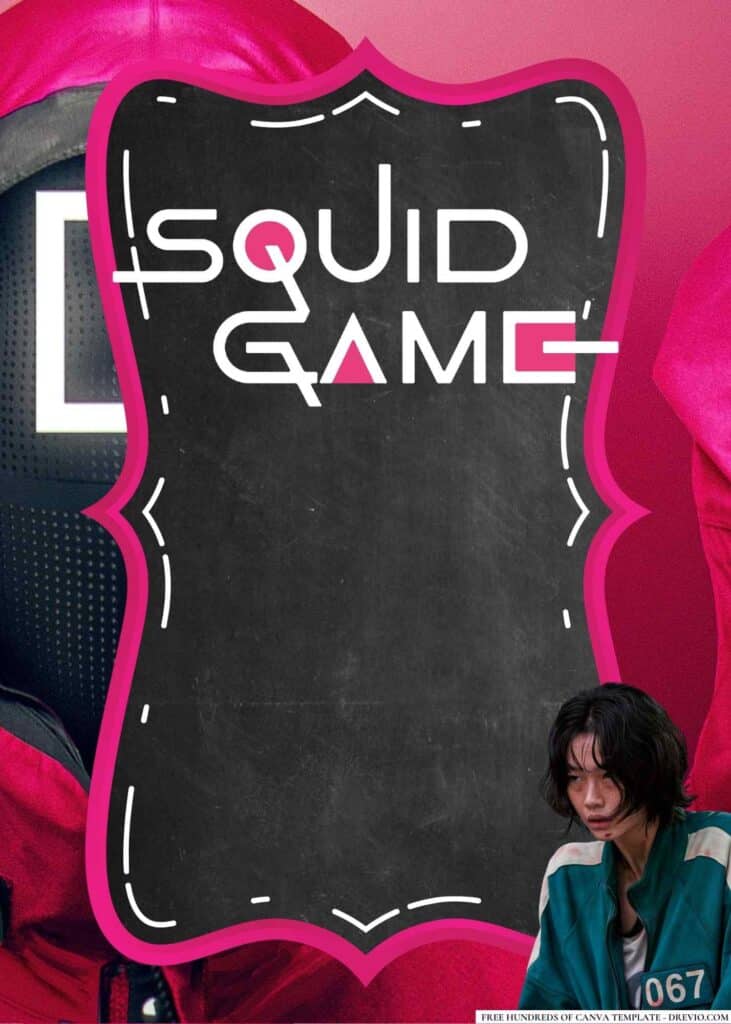 FREE Squid Game Birthday Canva Templates 12