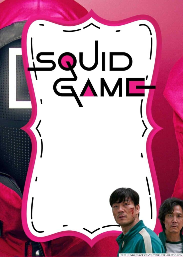 FREE Squid Game Birthday Canva Templates 14