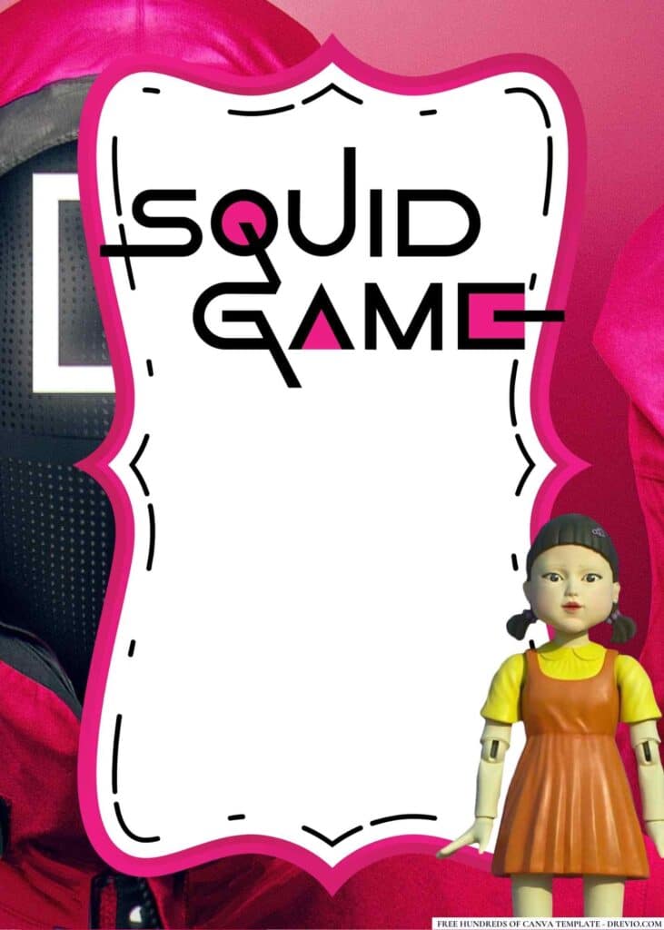 FREE Squid Game Birthday Canva Templates 2