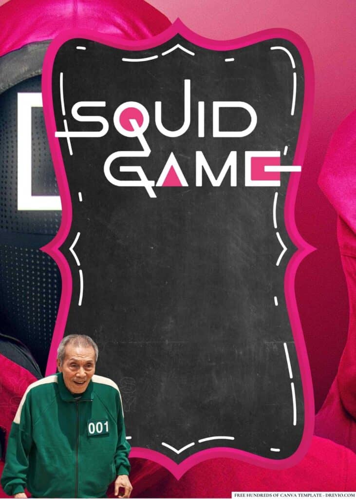 FREE Squid Game Birthday Canva Templates 20