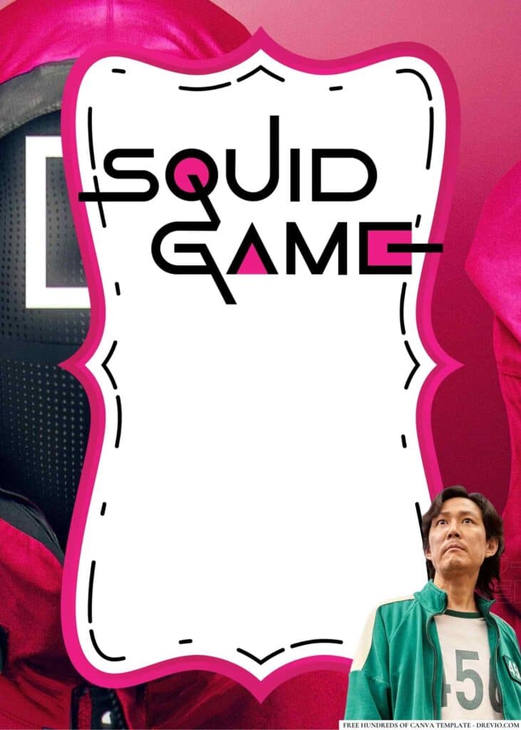 FREE Squid Game Birthday Canva Templates 6