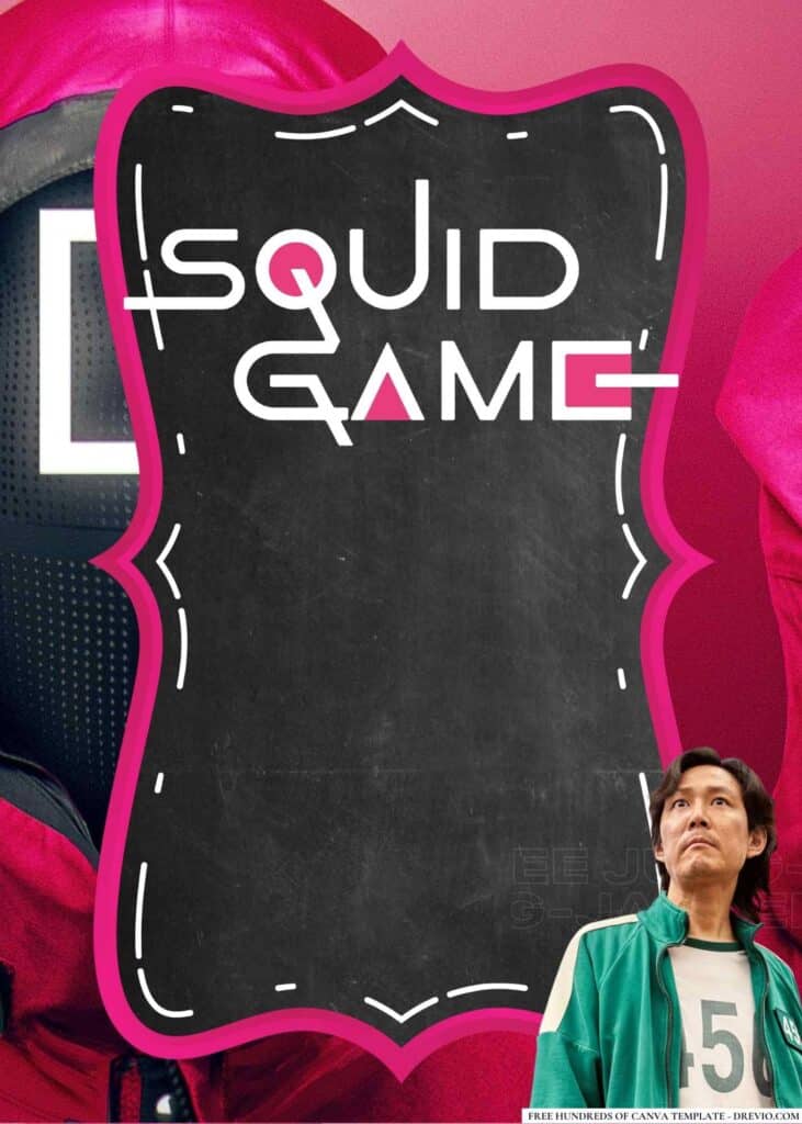 FREE Squid Game Birthday Canva Templates 8