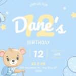 FREE Editable Teddy Bear Birthday Invitations