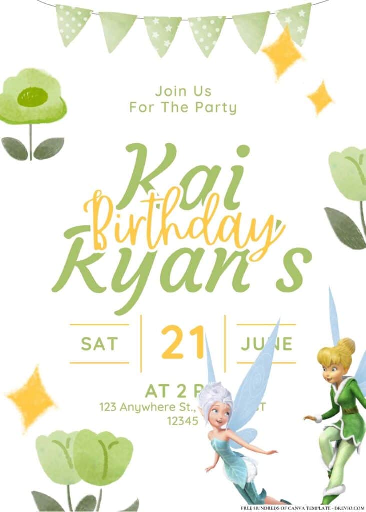 FREE Tinkerbell and Friends Invitations: