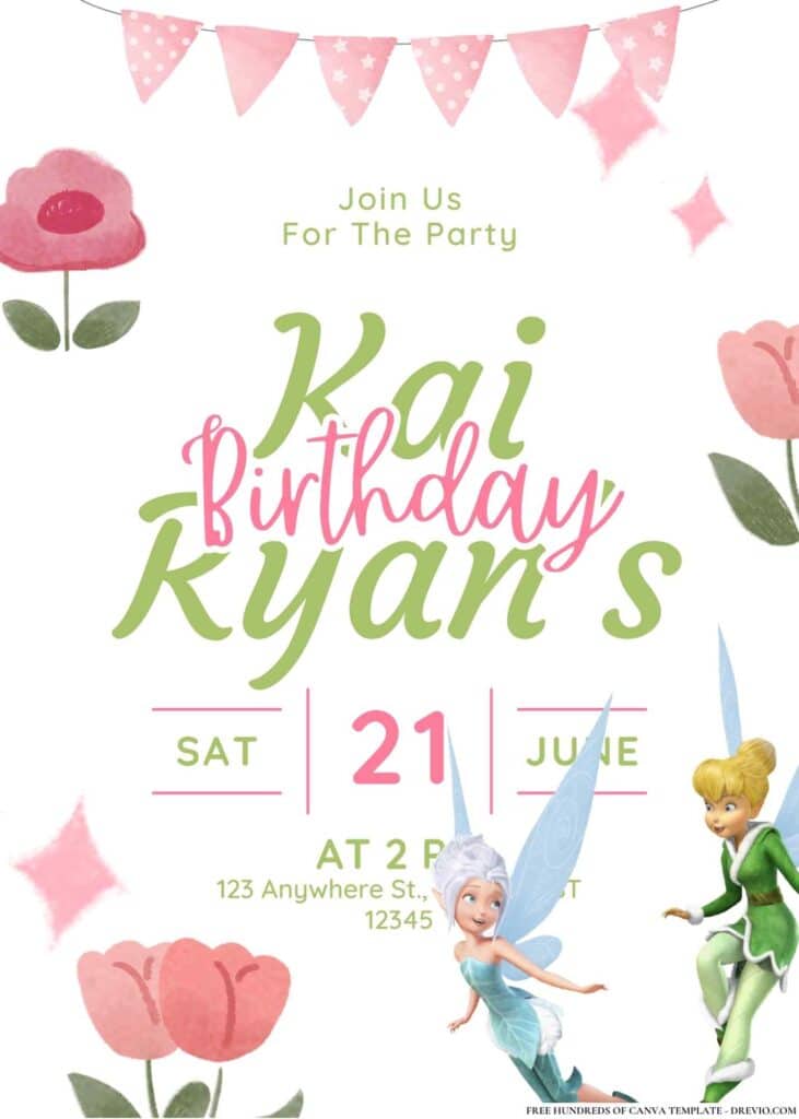 FREE Tinkerbell and Friends Invitations: