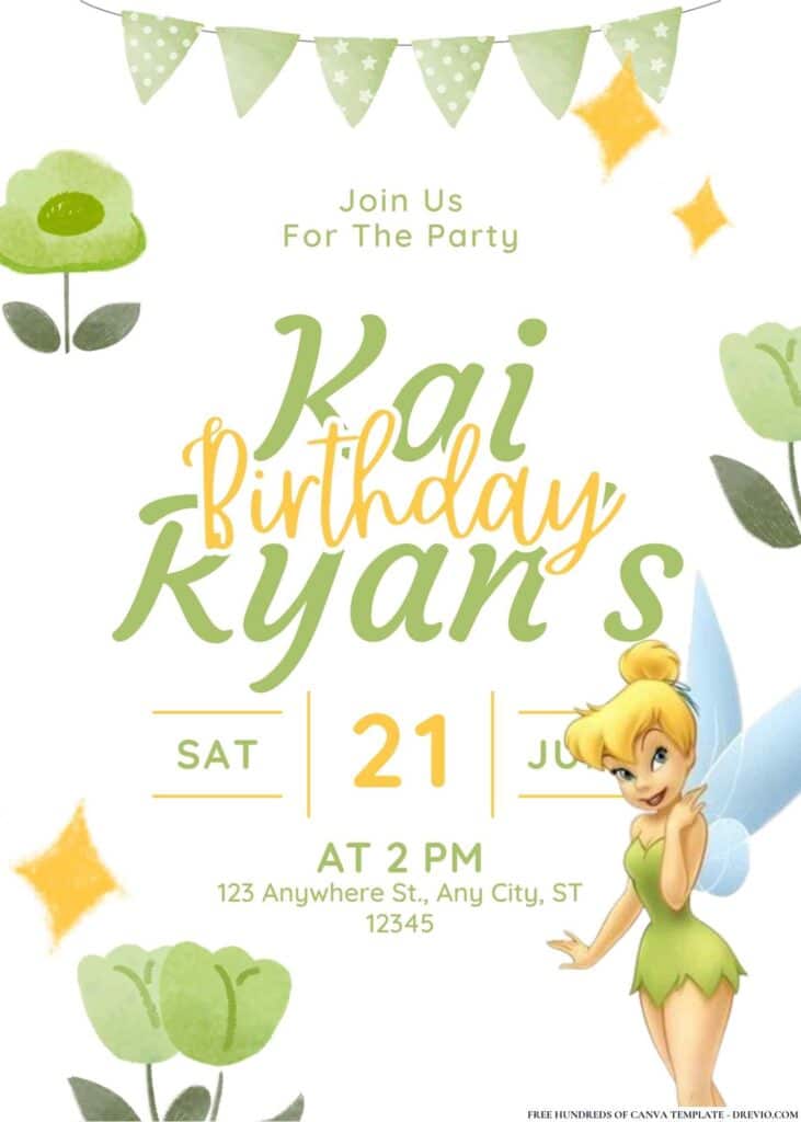 FREE Tinkerbell and Friends Invitations: